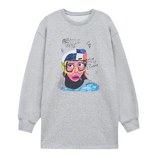 GOLDEN BARRY金和百瑞2025年新款童趣手绘滑雪印花长袖卫衣260191