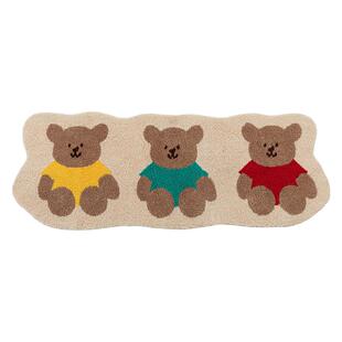 ins卡通地毯卧室床边毯日系可爱小熊主卧床尾少女网红儿童房地垫