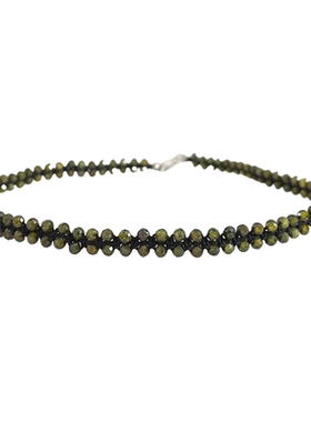 天然锆石纯银锁骨链女超闪项链