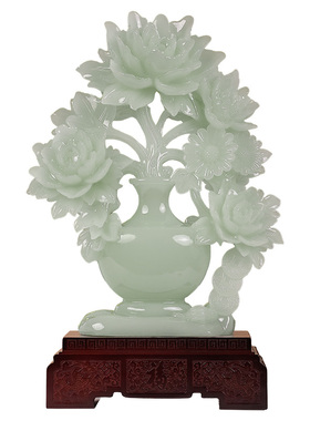 宋代美学玉石花瓶摆件装饰品
