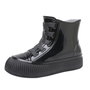 厚底雨靴女款加绒可拆卸水鞋时尚雨鞋女士防滑短筒胶鞋防水厨房鞋