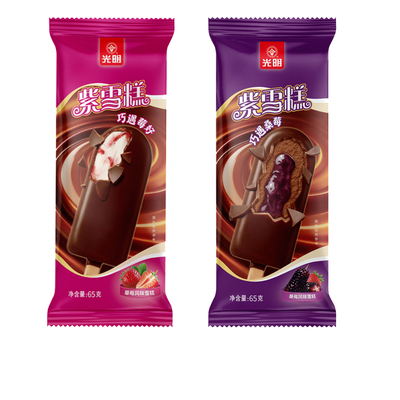 光明紫雪糕棒支巧克力脆皮雪糕