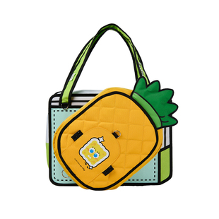 川崎海绵宝宝联名款菠萝包羽毛球包2025手提单肩时尚大容量动漫包