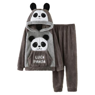 可外穿珊瑚绒加厚家居服套装男士