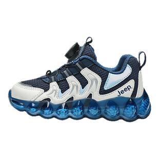 Jeep男童鞋子旋转扣运动鞋2025春季新款网面透气儿童鞋女童轻跑鞋