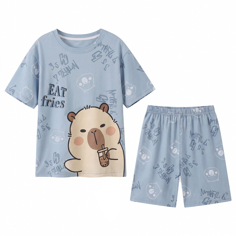 夏季中大童卡通可爱家居服套装