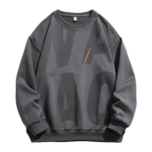 大码卫衣男士春秋季2025新款宽松潮牌圆领休闲百搭加肥胖子上衣服