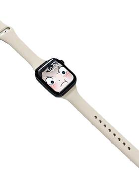 适用iwatch硅胶小蛮腰蝴蝶扣表带