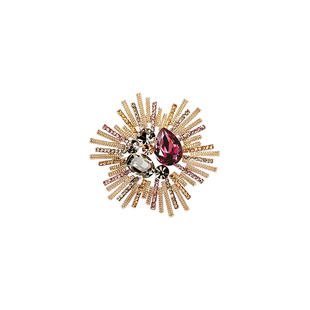 高档复古精致彩色胸针女款高端时尚奢华气质胸花衣服别针小众配饰