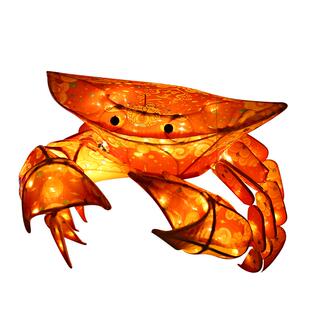 非遗竹编螃蟹花灯手工diy材料包传统古风灯笼成品led春节灯笼装饰