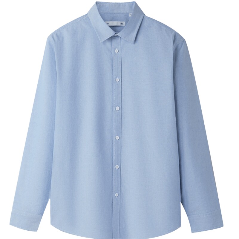 HLA/海澜之家轻商务经典长袖衬衫26春秋新款大码纯棉牛津纺衬衣男