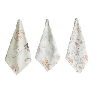 Oak Family婴儿纱布小方巾宝宝毛巾洗脸巾纯棉柔软新生婴儿口水巾