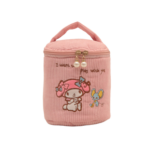 可爱卡通化妆包手提帆布包韩风少女心圆筒包妈咪包便当袋水桶包