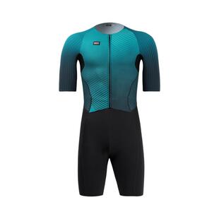 CRST专业铁人三项比赛连体服短袖男双箭头游泳骑行跑步梭织铁三服
