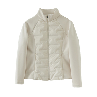 【轻便保暖！修身小蛮腰！】户外冬季白鸭绒立领修身拼接羽绒服女