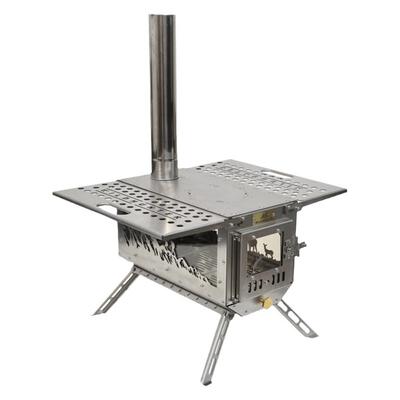 户外露营304钢柴火炉观火取暖炉