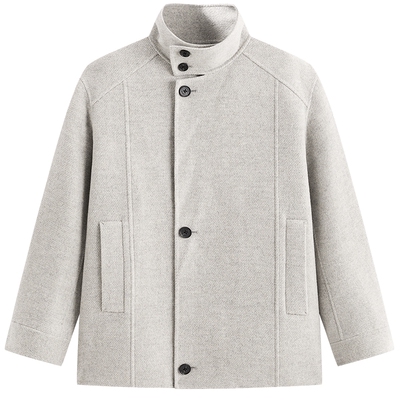 【商场同款】太平鸟男装休闲毛呢大衣骆驼绒男士大衣潮B1AAF4204@