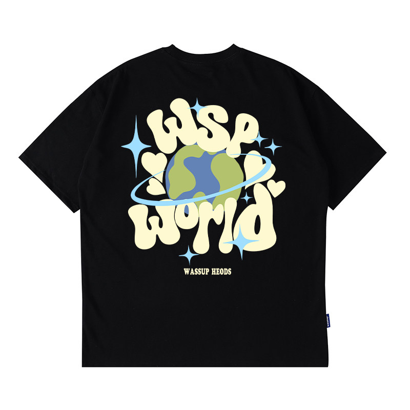WASSUP星球字母短袖T恤男潮牌