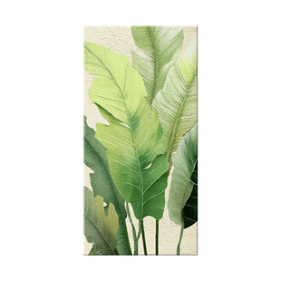 家大业大玄关装饰画新款绿植立体砂岩画现代简约竖版走廊过道挂画