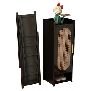 折叠鞋架小窄门口多层家用小户型入户带门简易收纳鞋柜门外走廊用