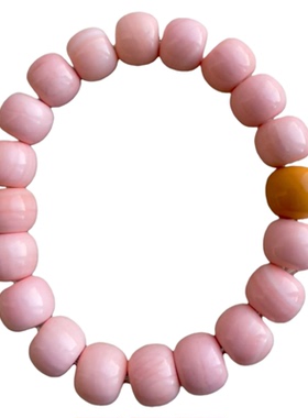 原矿保真正品七宝粉贝手串新中式