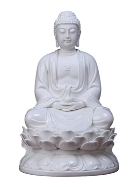 陶瓷释迦牟尼佛三宝佛家用供奉