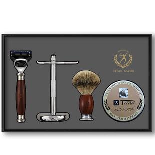 大力人手动剃须刀男士刮胡刀老式刮脸刀吉利五层刀头德国礼盒套装