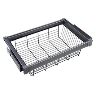 域堡 衣柜拉篮置物篮衣橱伸缩裤架藤篮推拉储物篮收纳全属蓝