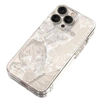 水彩少女风蝴蝶适用iphone17air16E/15promax苹果14/13/12min手机壳7/8plus少女11网红xs新款xr硅胶se3全包6