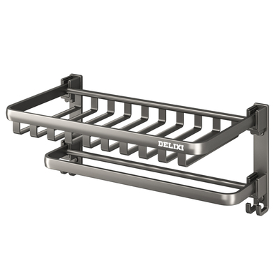 德力西免打孔太空铝毛巾架浴巾架