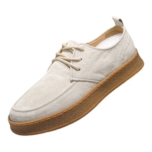 外贸日本单老钱风休闲板鞋男款英伦复古百搭真皮头层猪皮休闲皮鞋