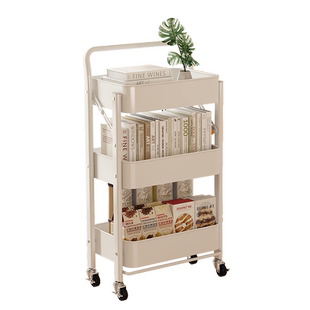 浴室卫生间可折叠小推车多层移动置物架落地书架卧室零食收纳架子