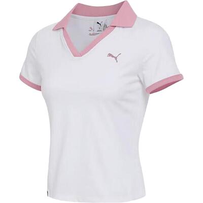 彪马女士翻领运动针织休闲短袖