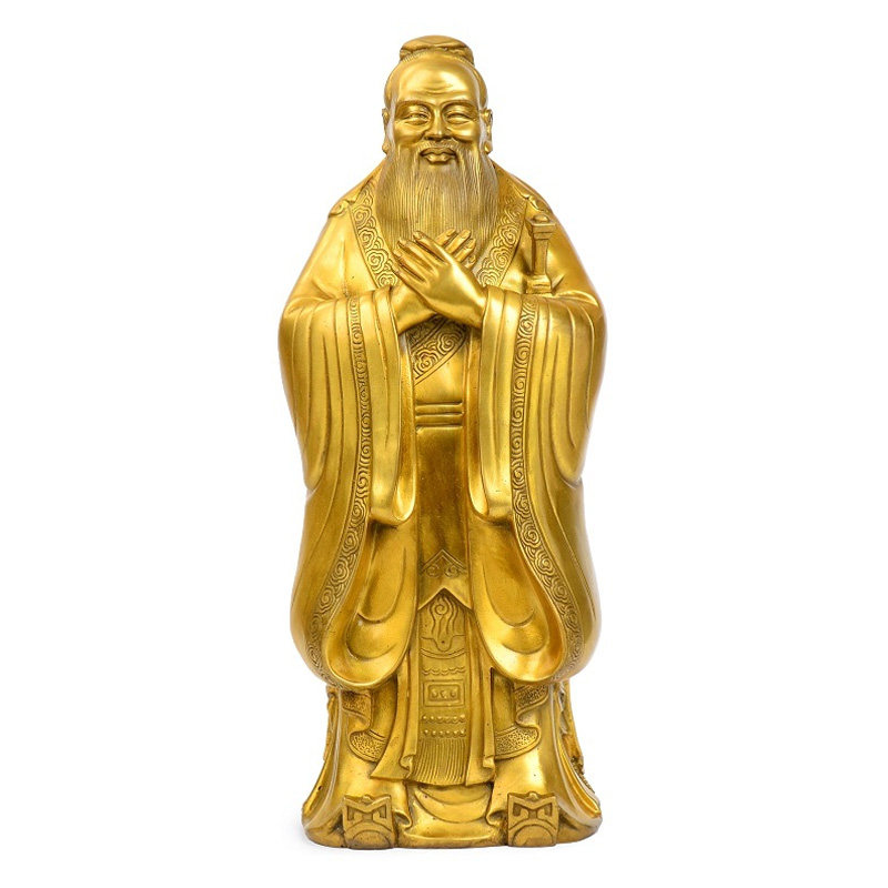 纯铜风水摆件孔子孔夫子圣人像