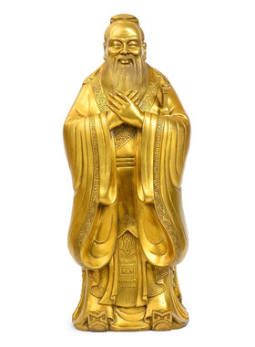 纯铜风水摆件孔子孔夫子圣人像