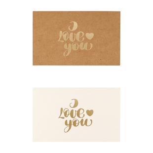 牛皮纸简约烫金祝福贺卡员工生日情人节日教师感恩卡学生包含信封