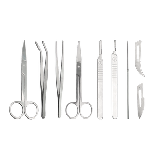 生物解剖器7件套七件套4件套四件套不锈钢昆虫解剖针剪解剖探针医学生物实验室用品器材工具套装标本制作镊子