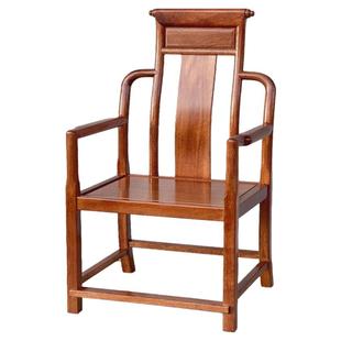 红木主人椅中式实木圈椅f进口菠萝格木茶台椅家用官帽接待茶桌椅