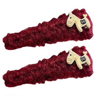 新年红色珍珠蝴蝶结发夹高级感精致刘海侧边夹前额碎发发卡头饰女