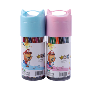 儿童水彩笔六角彩笔画笔美术课笔12/18/24/36细杆六角幼儿园专用绘画涂色颜色笔