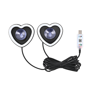 USB炫彩车窗爱心氛围灯汽车装饰灯手机APP控制网红潮人
