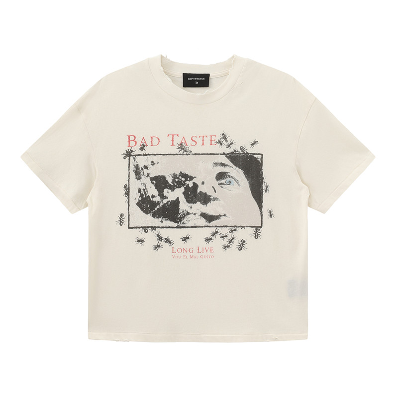 COPYPASTER「碎面蚁框」vintage单缝线 软糯宽松boxy印花T恤短袖