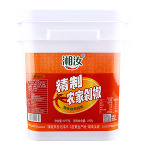 湘汝精制农家剁椒10kg大桶装商用湖南特产炒菜调料下饭特辣辣椒酱