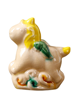 唐三彩天使小飞马陶瓷小胖马摆件