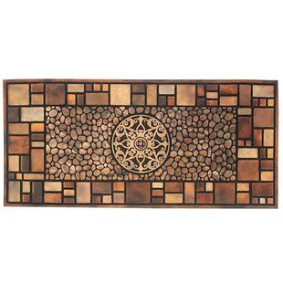 欧式进门地垫别墅入户门口防滑脚垫室外门外户外地毯植绒橡胶门垫