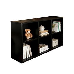 中古风实木床头柜侧边柜半包围置物书架黑色卡莱克格子柜卧室书柜