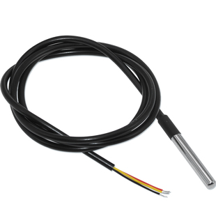 DS18B20数字温度传感器 探头 水温探测线不锈钢封装防水型1/2/3米