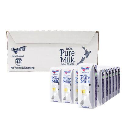 新西兰原装进口Theland4.0蛋白全脂高钙纯牛奶250mlx24