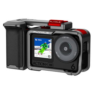 Flymile适用于大疆Osmo Action6街拍手柄套装金属兔笼保护边框运动相机快门握把手柄组件街拍微单摄影配件