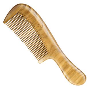 虞美人整木绿檀木梳女家用天然木梳檀香木生日礼物按摩檀木梳子